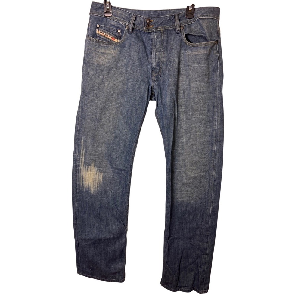 Diesel‎ Industry Denim Division Blue Straight Leg Distressed Jeans Men's34